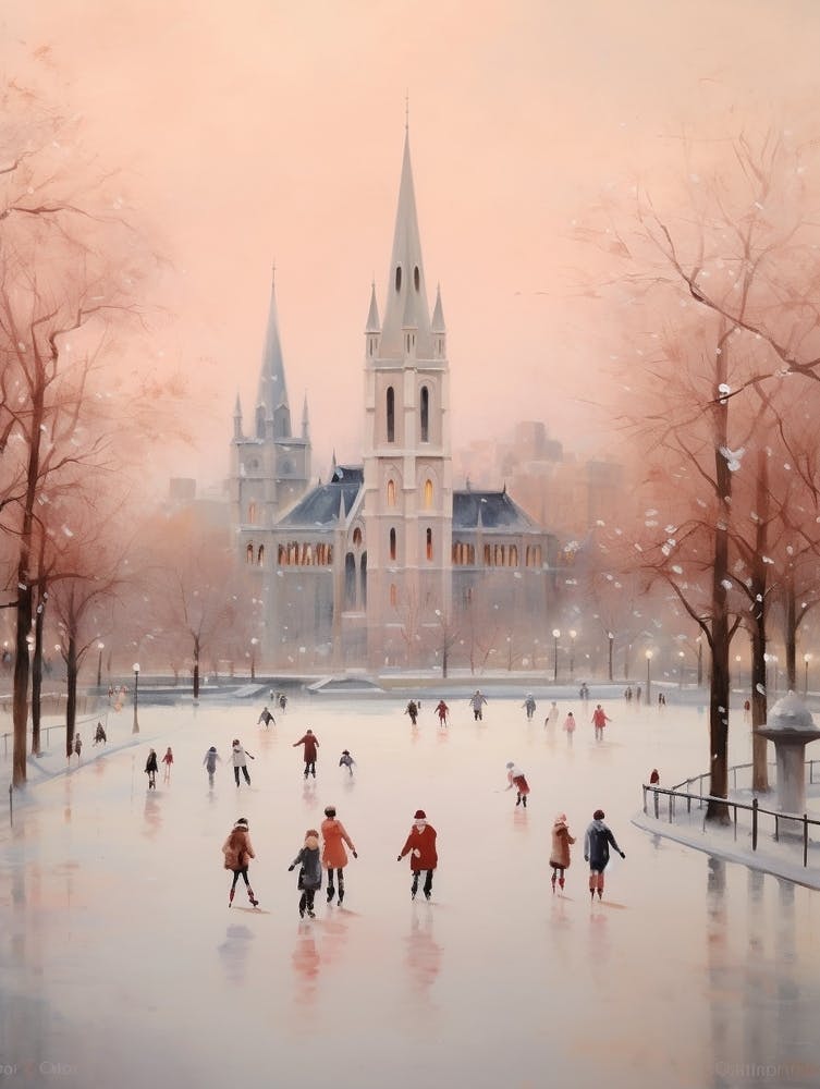 Dreamy Ice Skating Scene 2