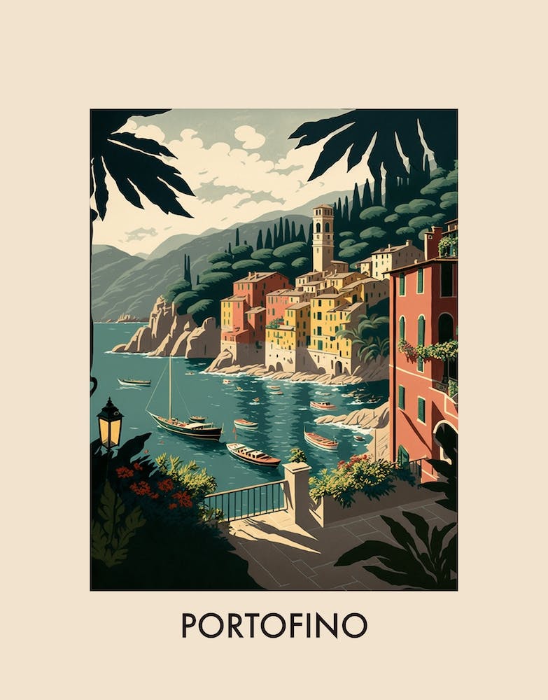 Portofino Italy 1 Vintage Travel Poster