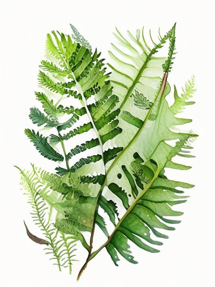 Shield Fern Wildflower Watercolour 2