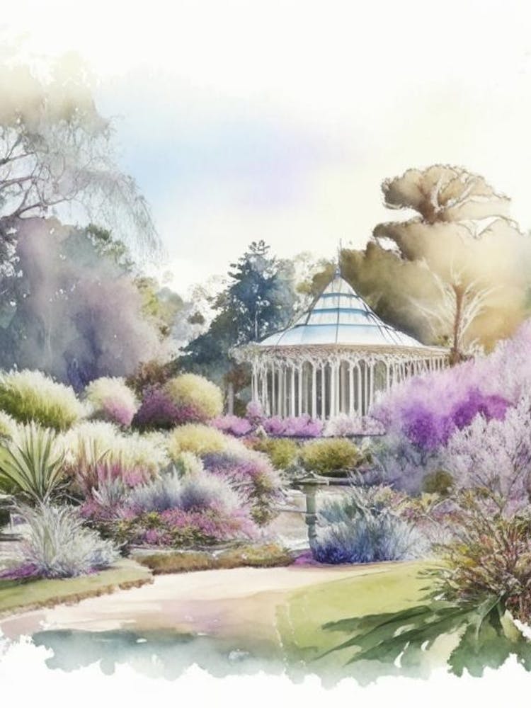 Ballarat Botanical Gardens, Australia Pastel Watercolour
