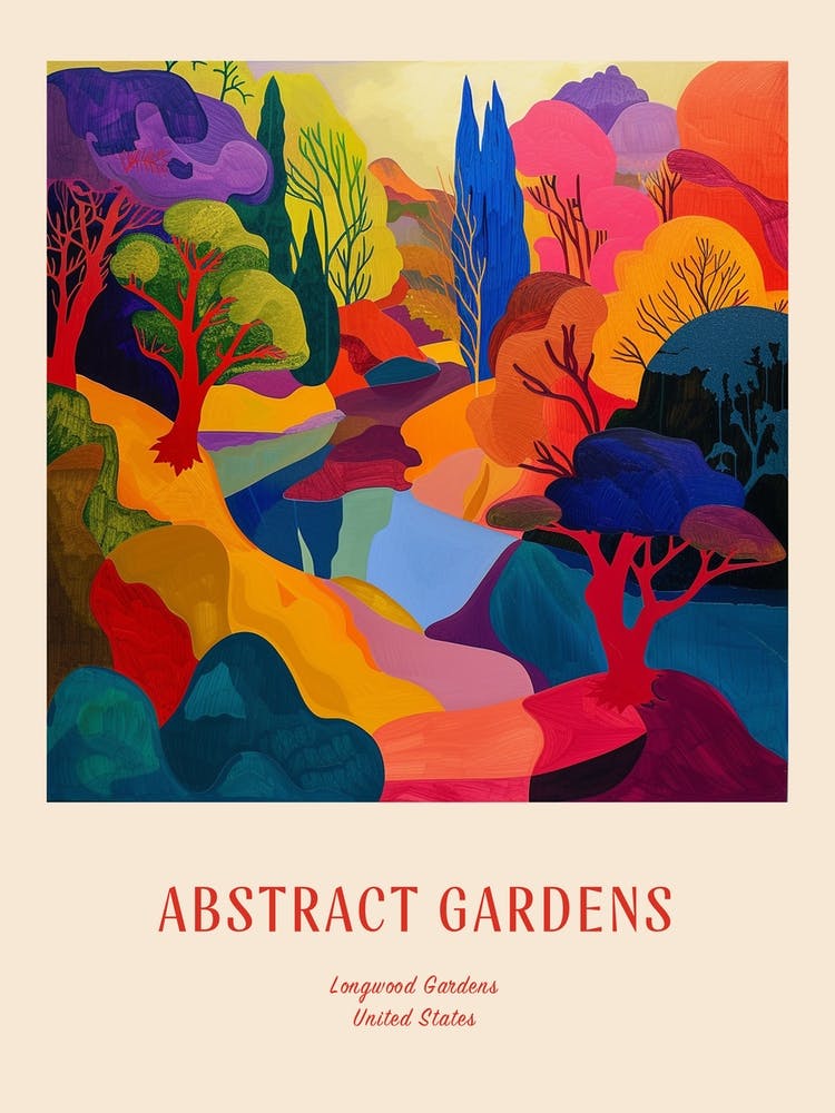Colourful Gardens Longwood Gardens Usa 1 Red Poster