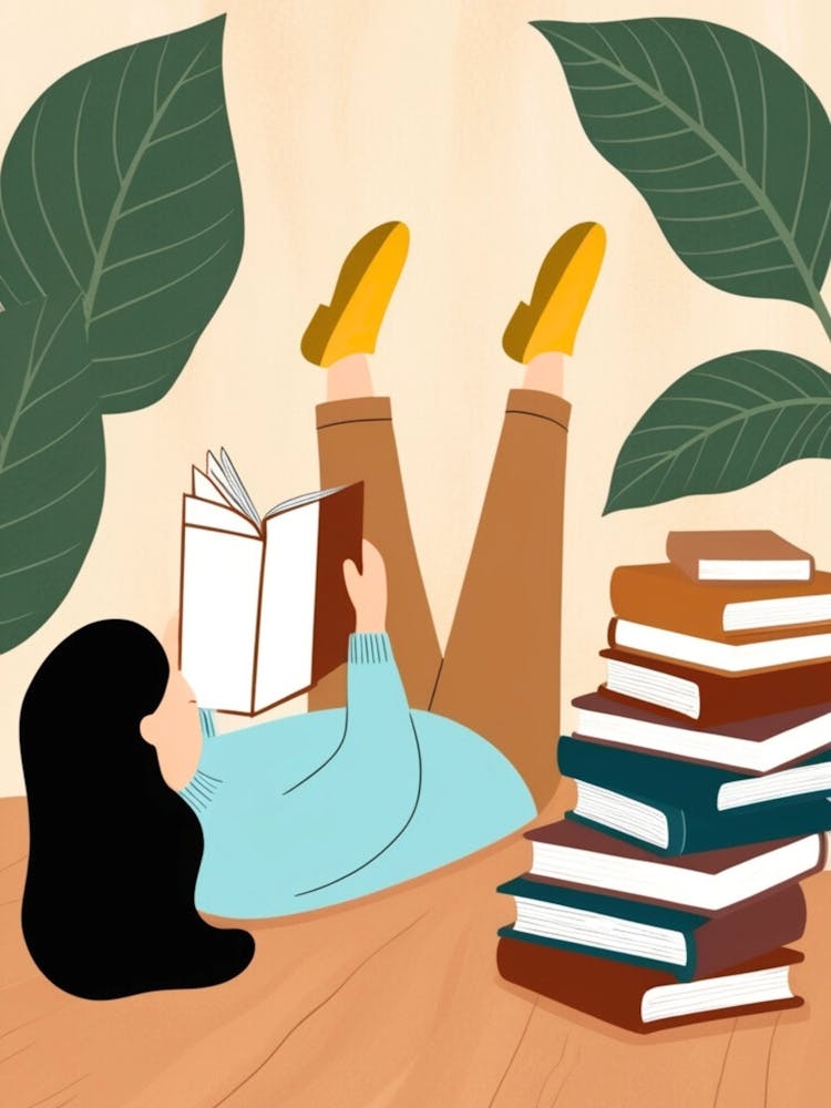 Illustration Of A Woman Reading 1