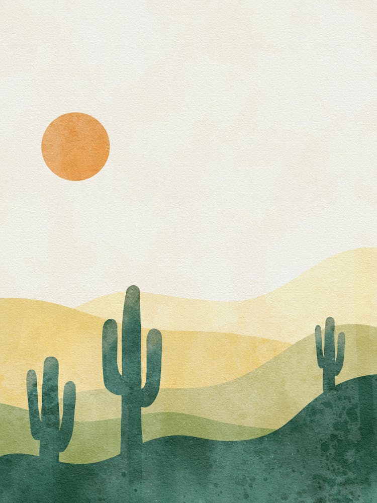 Cactus Desert Canvas Art