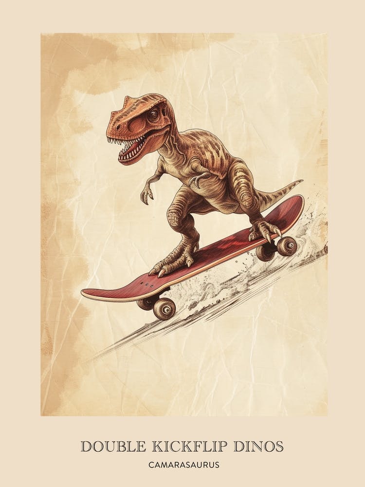 Camarasaurus Vintage Dinosaur Poster 1
