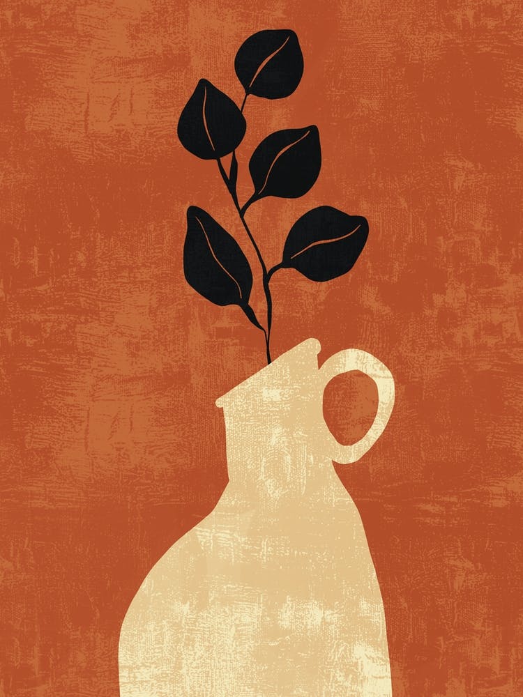 Vase With Leaves 3