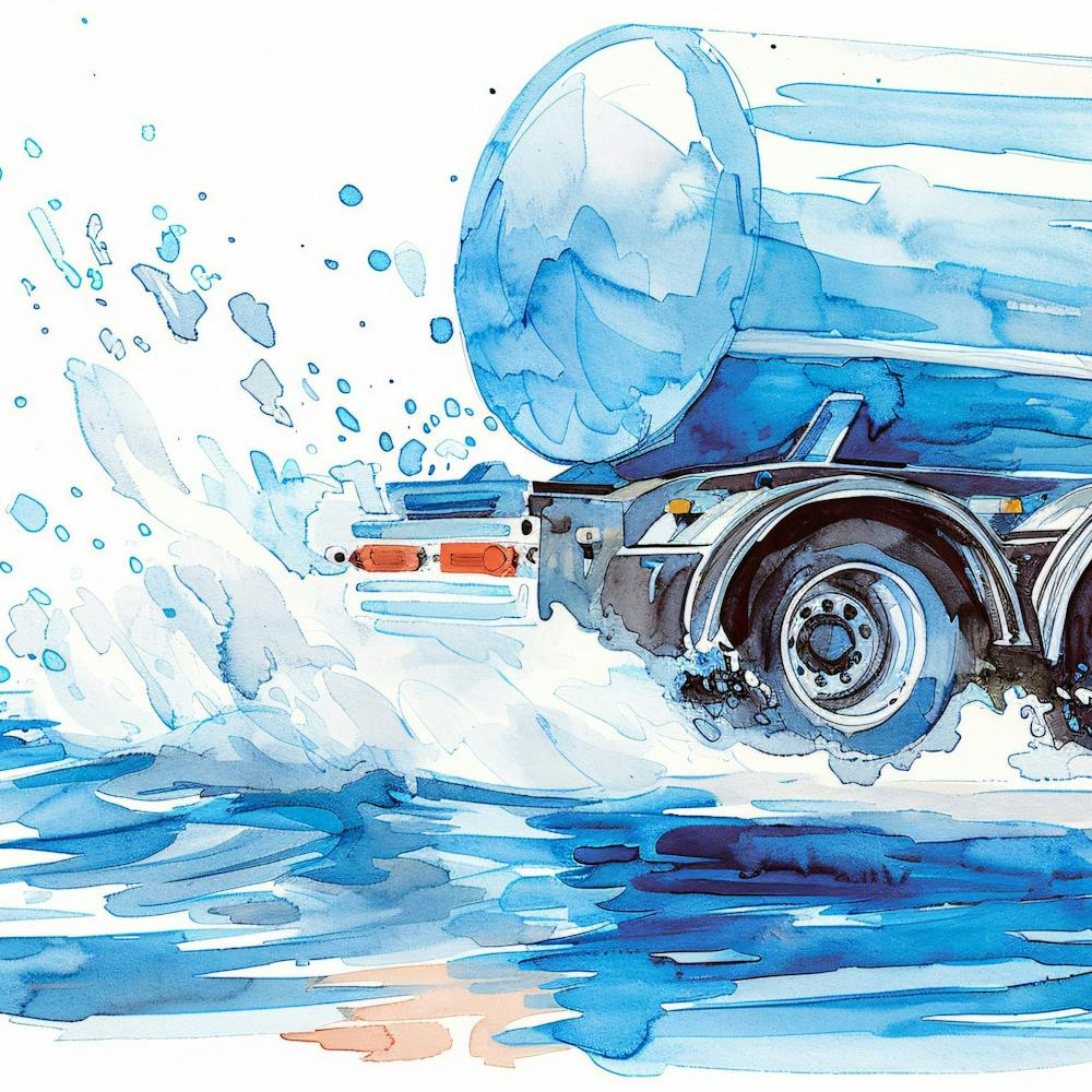 Water Truck In The Water
