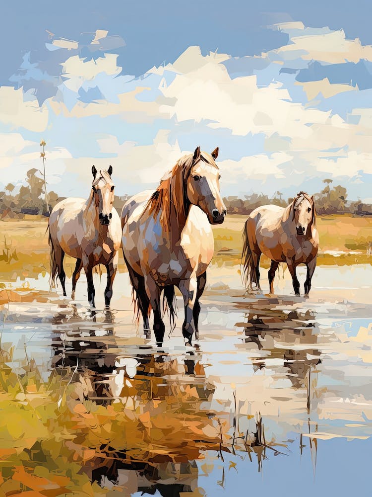 Horses Painting In Okavango Delta, Botswana 4