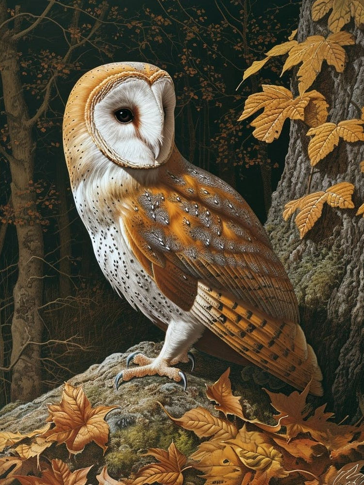Barn Owl Relief Illustration 1