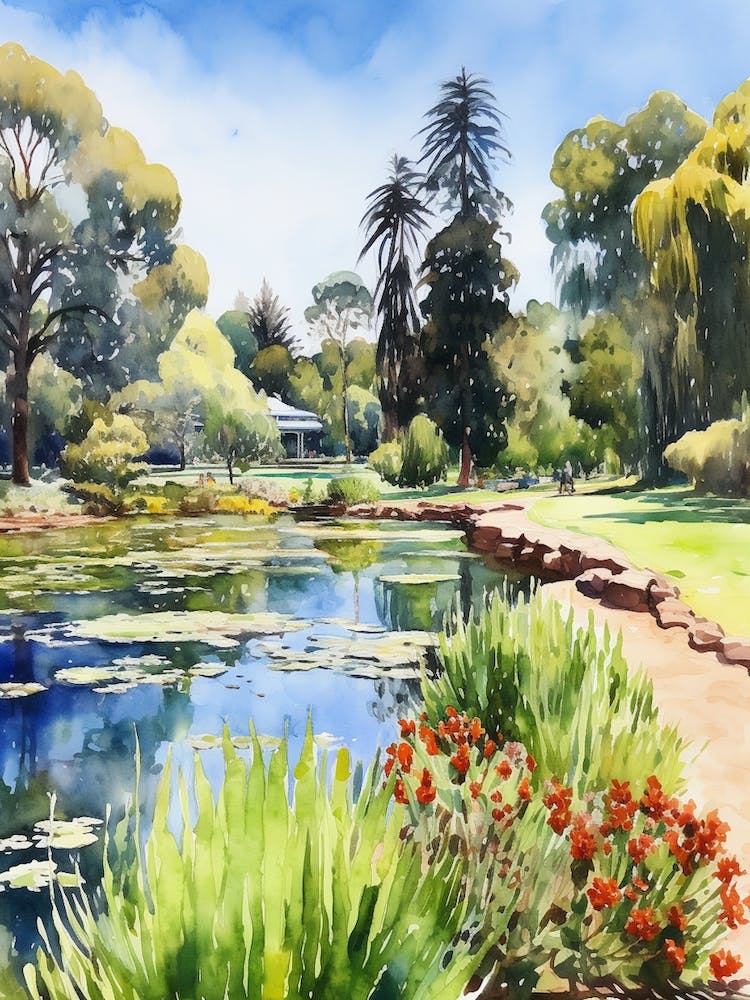 Adelaise Botanical Gardens Australia Watercolour 3