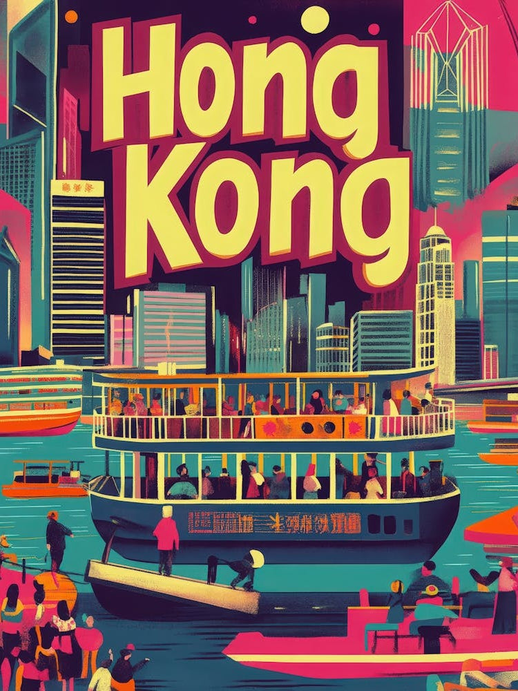 Aihrgdesign A 1970s Inspired Travel Poster For Hong Kong 2