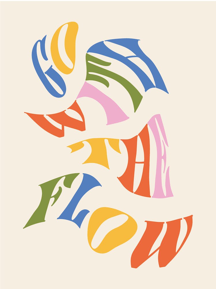 Go With The Flow Rainbow colourful