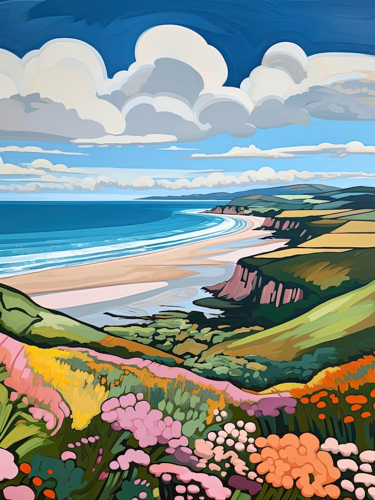 Rhossili Bay, Gower Peninsula, Wales, Matisse And Rousseau Style 3