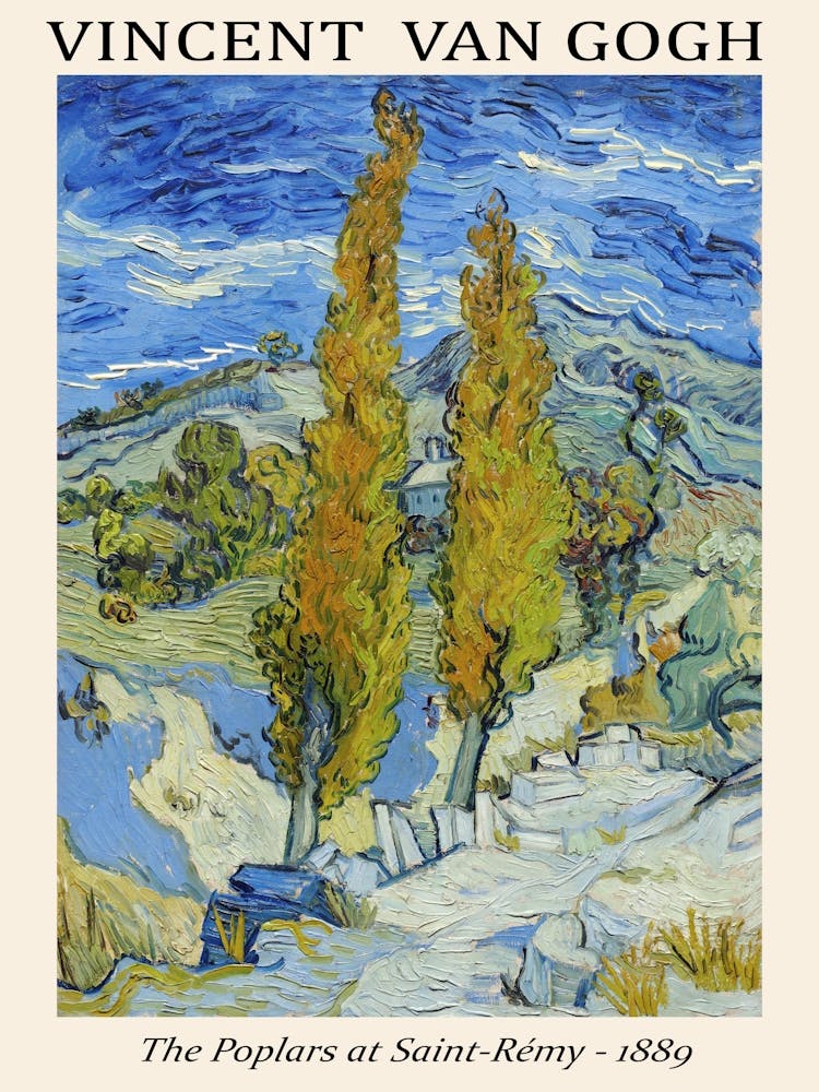 Vincent Van Gogh The Poplars At Saint Rémy (1889) Vintage Poster