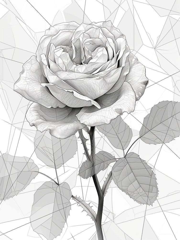 English Roses Painting Rose Geometric 7