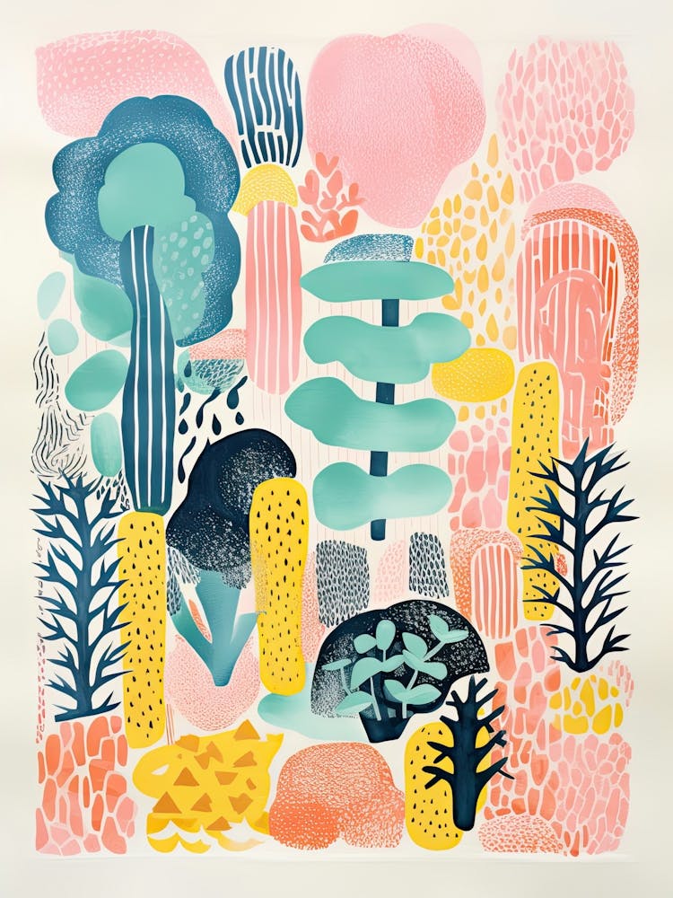 New York Botanical Gardens Abstract Riso Style 2
