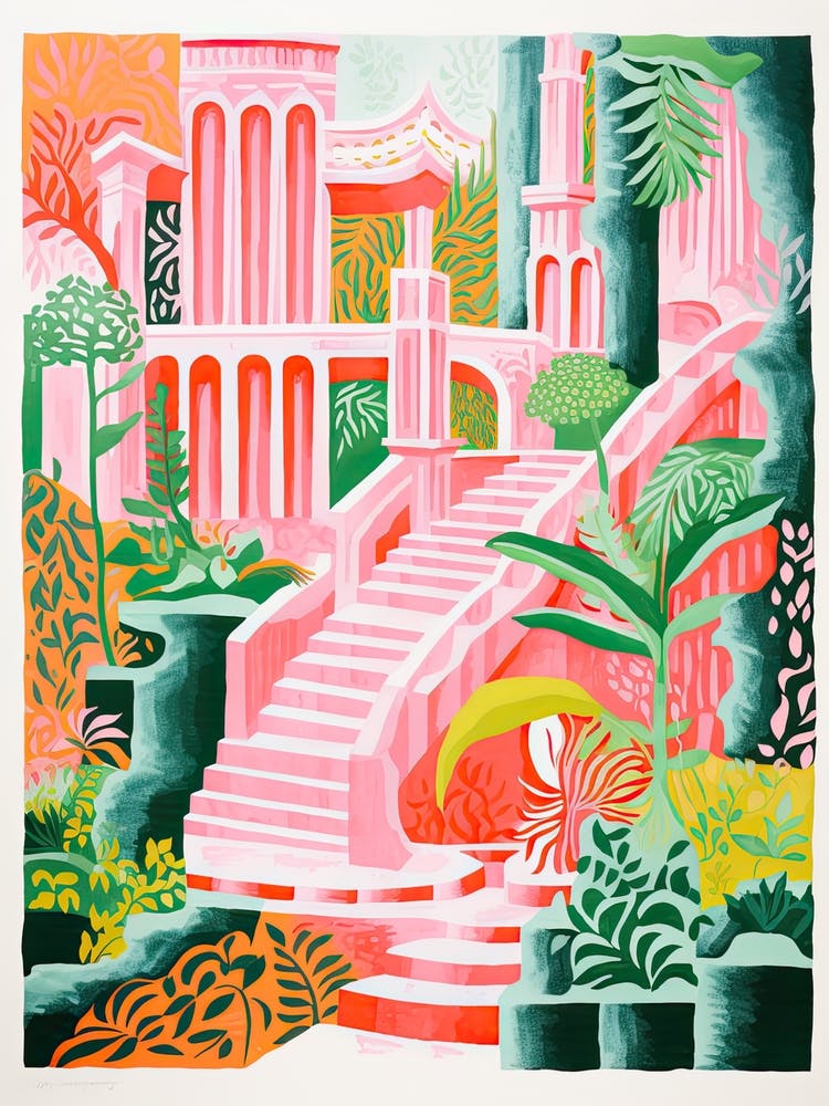 Villa Deste Gärten Abstrakt Riso-Stil 4