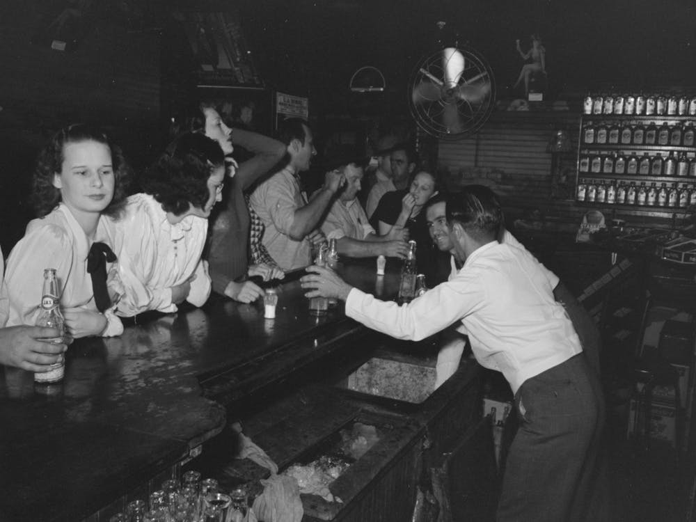 Untitled Photo, Possibly Related To Drinking At The Bar, Crab Boil Night, Raceland, Louisiana By Russell Lee 1