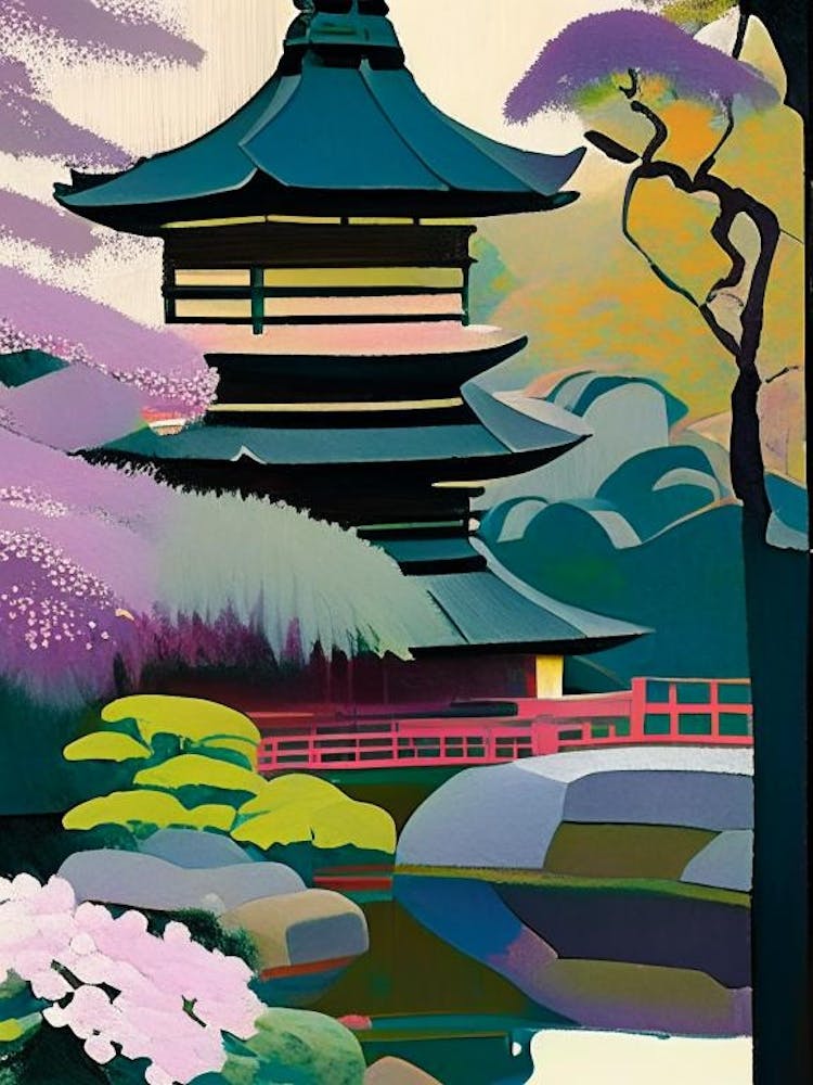 Ginkaku Ji Temple,  Japan Abstract Still Life