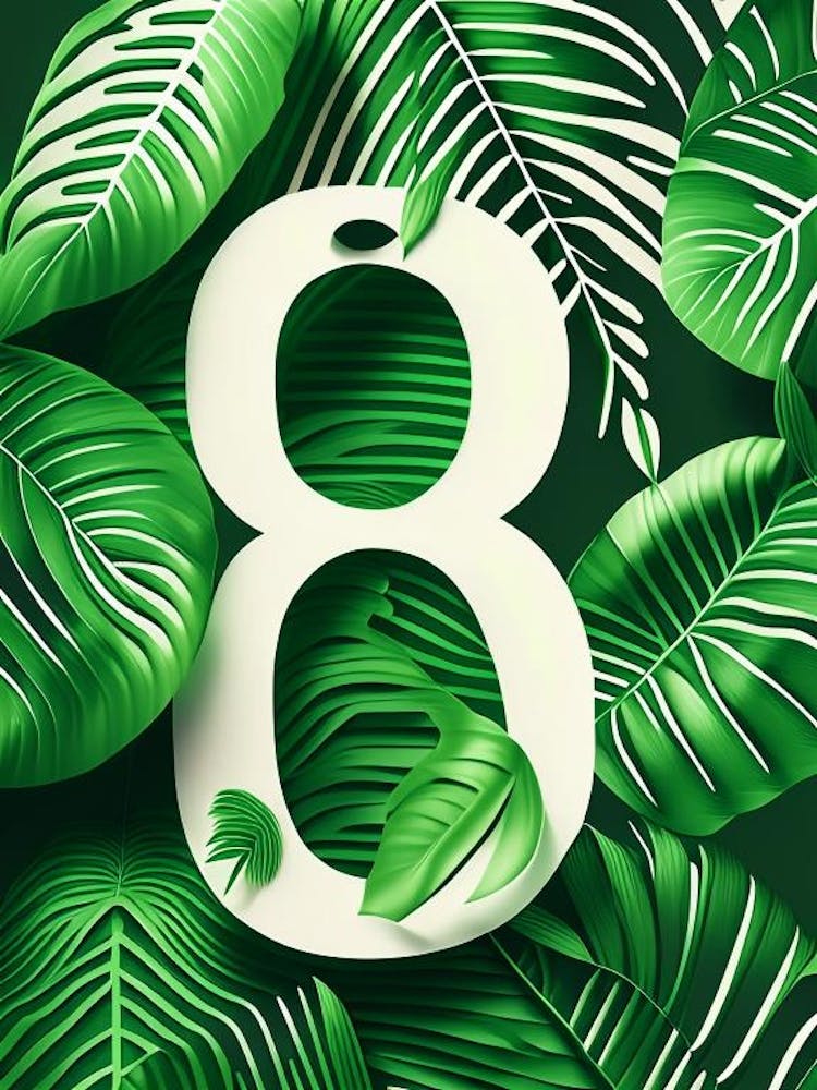 80, Number, Education Jungle Leaf