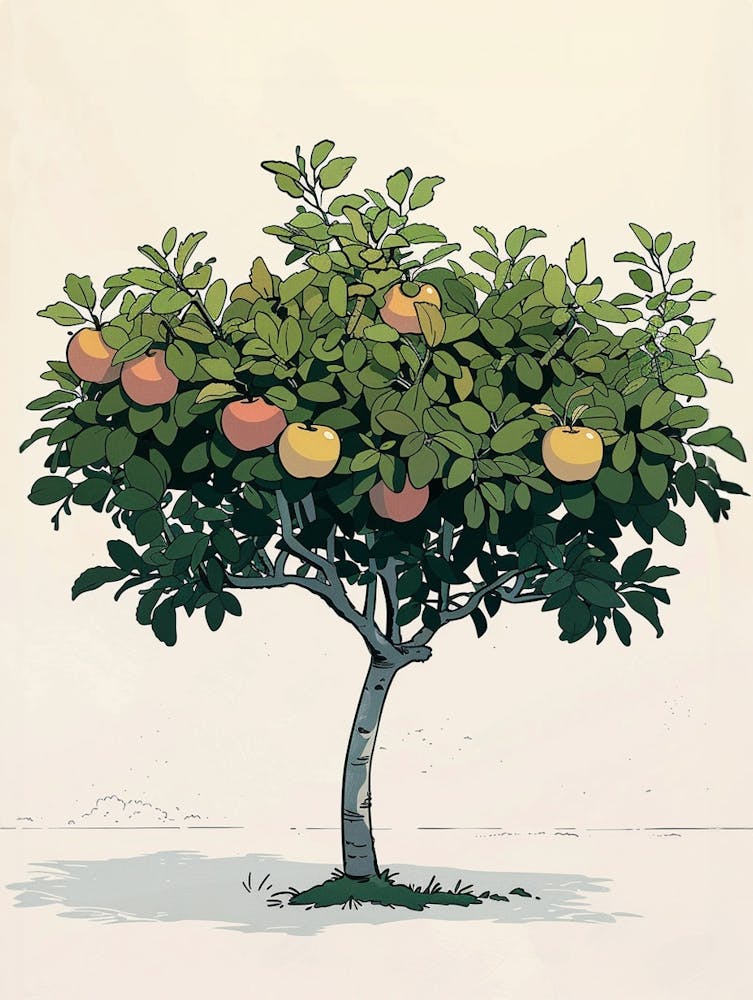 Apple Tree Pixel Illustration 3