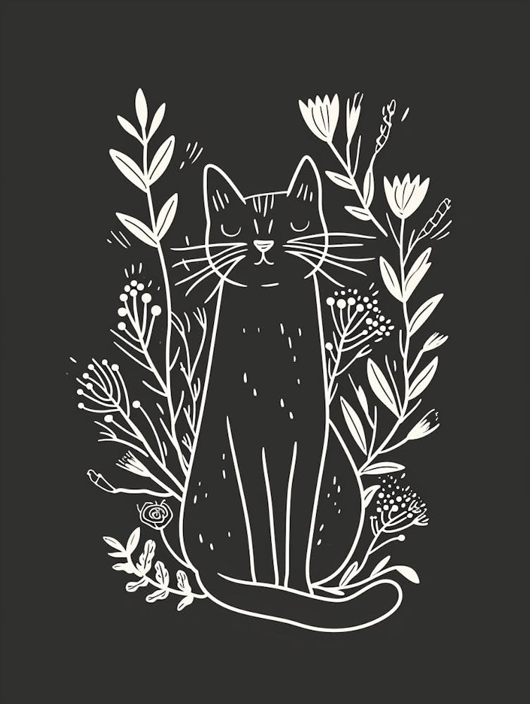 Chat Munchkin Illustration minimaliste 2