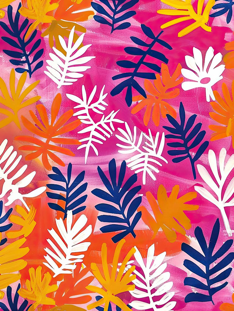 Coral Leaves Matisse Style