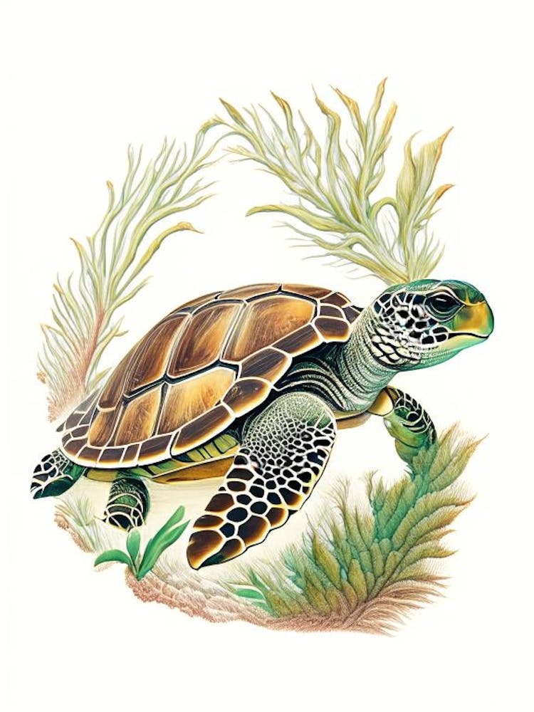 Nesting Sea Turtle, Sea Turtle Vintage 1