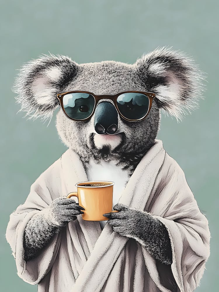 Koala Im Bademantel