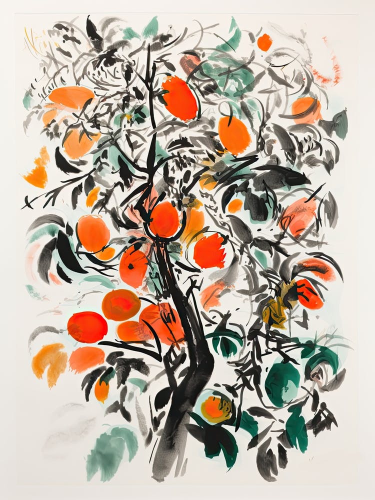 Persimmon Fruit Drawing 2