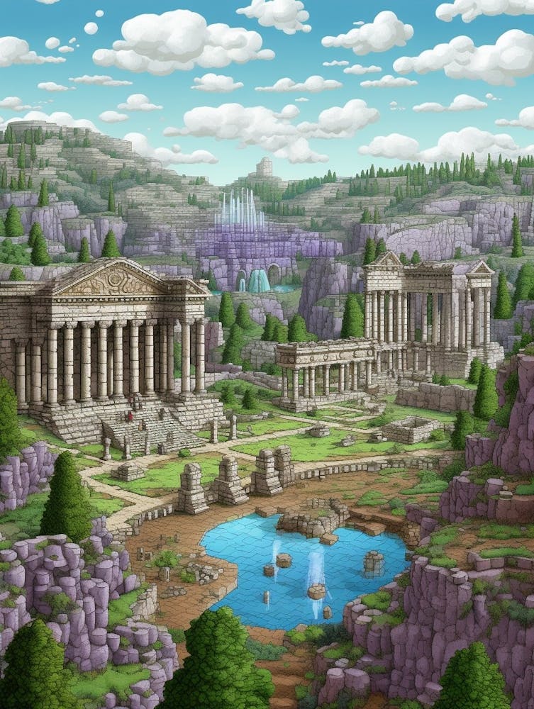 Perge Ancient City Pixel Art 2