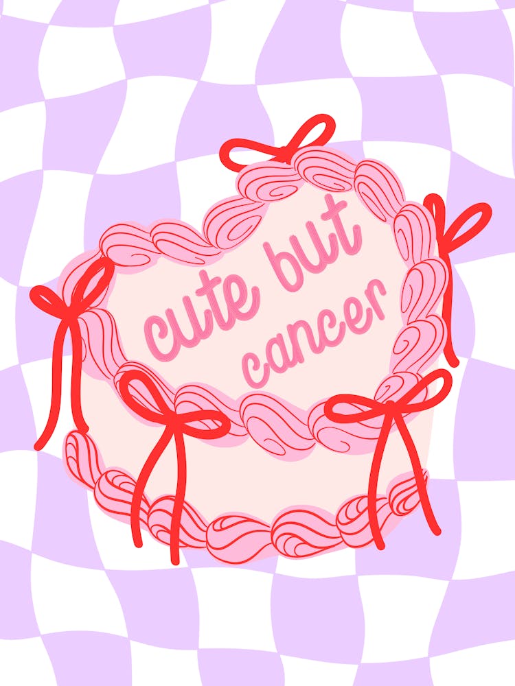 Cute But Cancer Heart Cake
