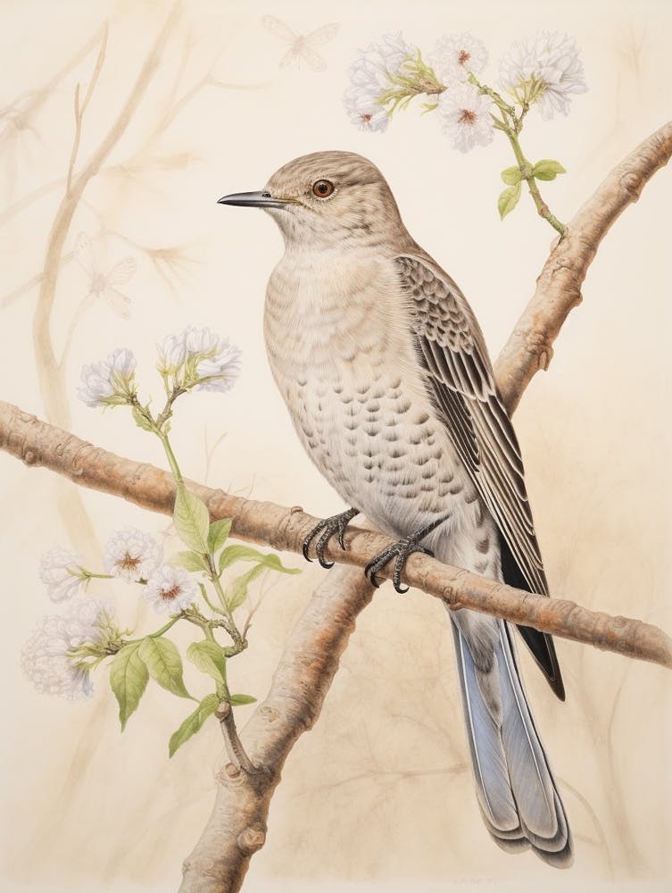 Vintage Bird Drawing Cuckoo 2