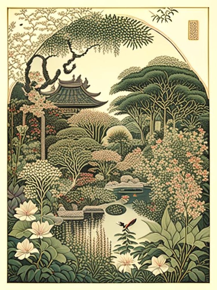 Japanese Friendship Garden 1, Usa Vintage Botanical