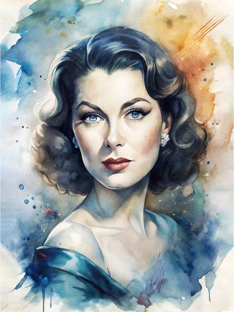 Ava Gardner In Watercolor
