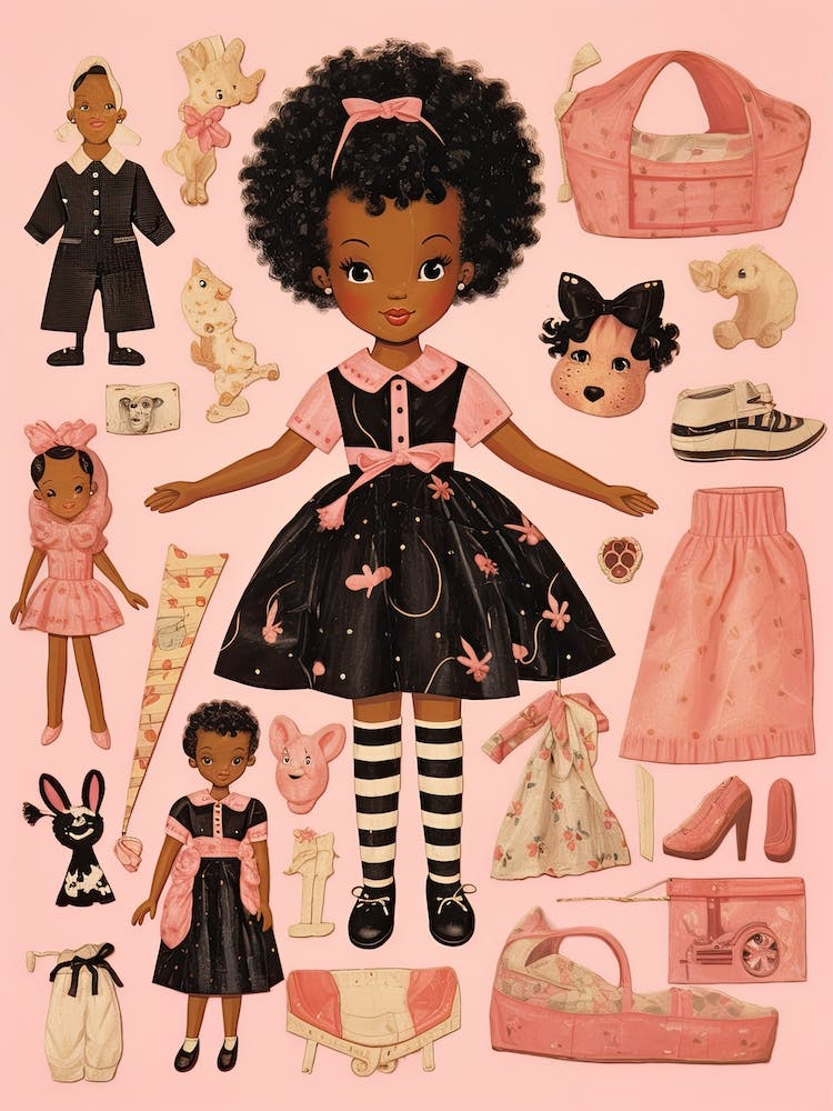 Vintage Papierpuppen Kitsch 1