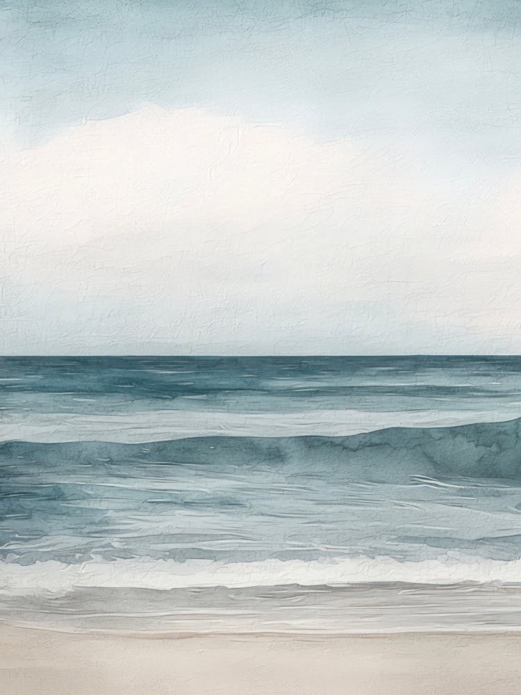 Minimalist Coastal Beach Sea Watercolour 1