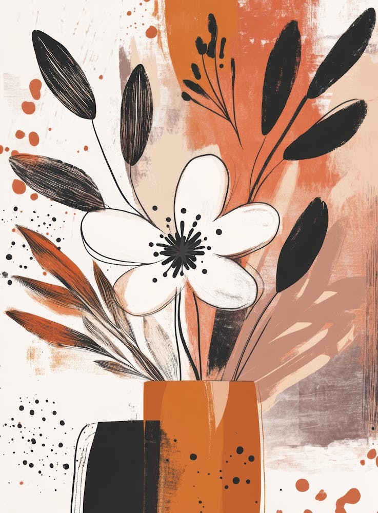 Orange Flowers In A Vase 7