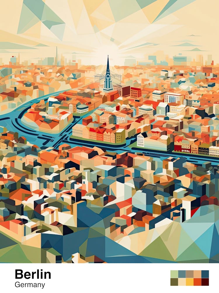 Berlin, Deutschland, Geometrische Illustration 2 Poster