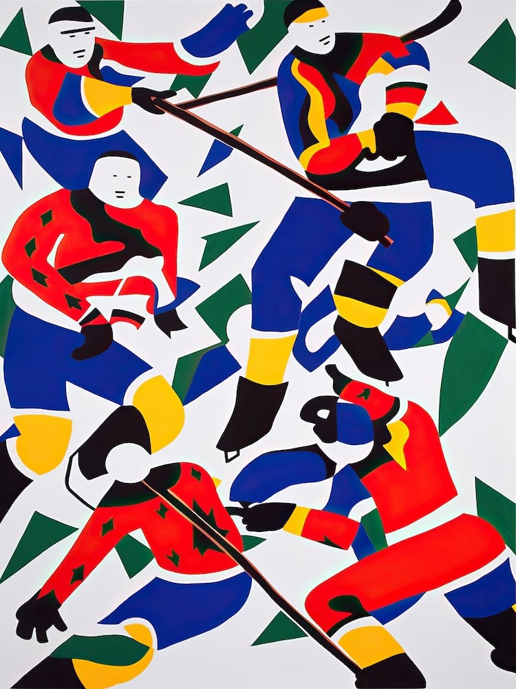 Ice Hockey In The Style Of Matisse 1