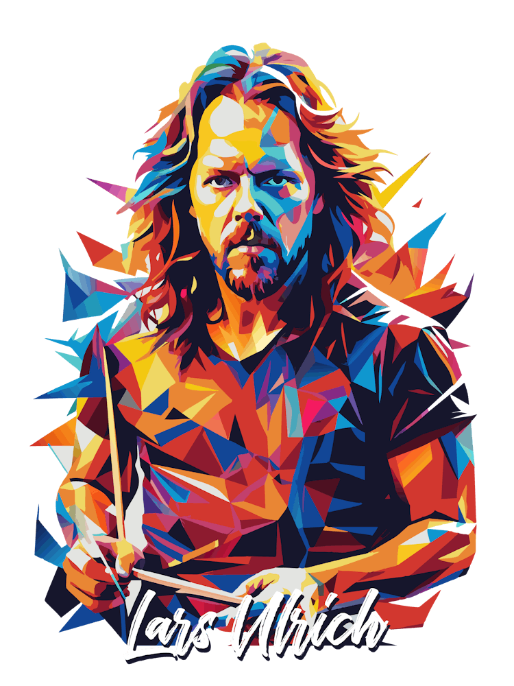 Lars Ulrich Metallica 01 Portrait Music Icon Style WPAP Pop Art