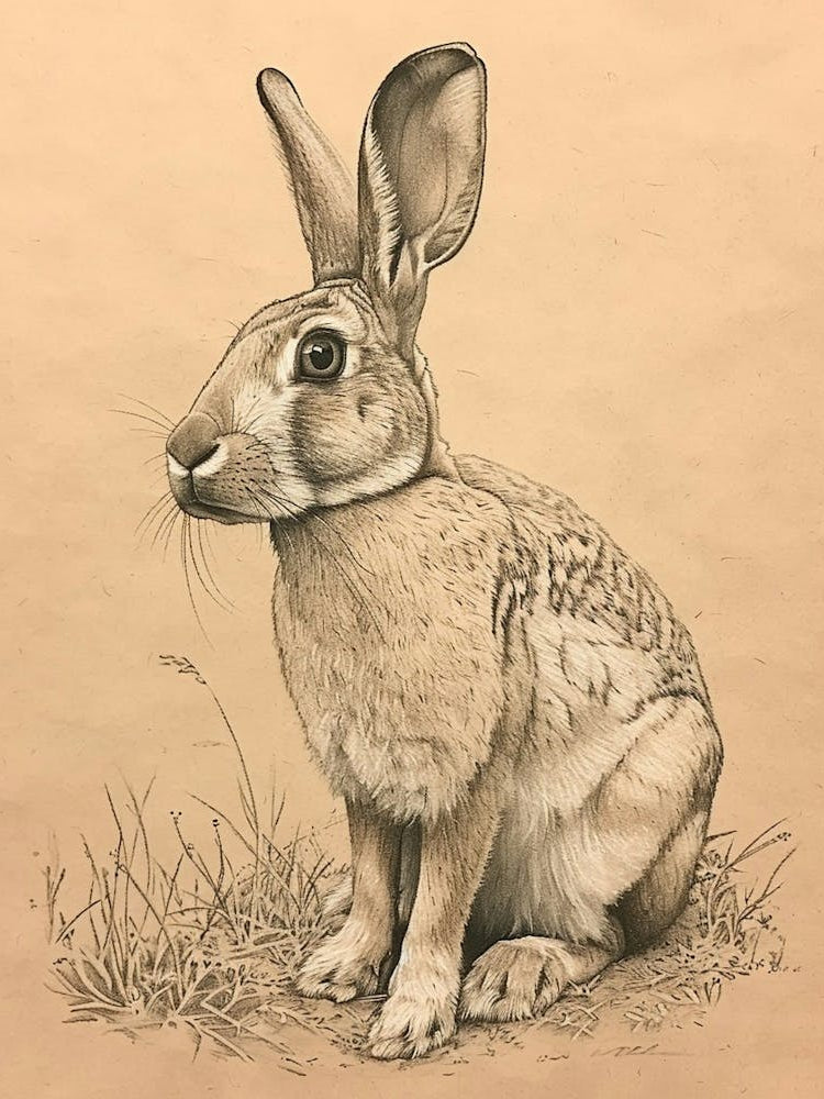 English Spot Rabbit Drawing 2