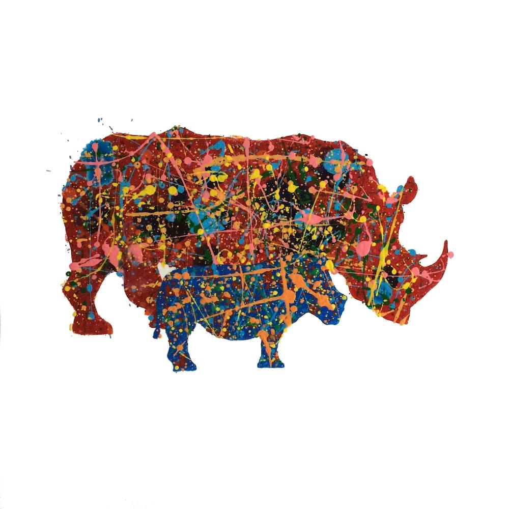 Mum And Baby Rhino Square