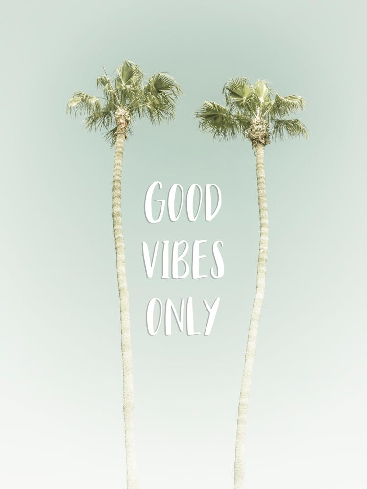 Idyllic Palm Trees Good Vibes Only