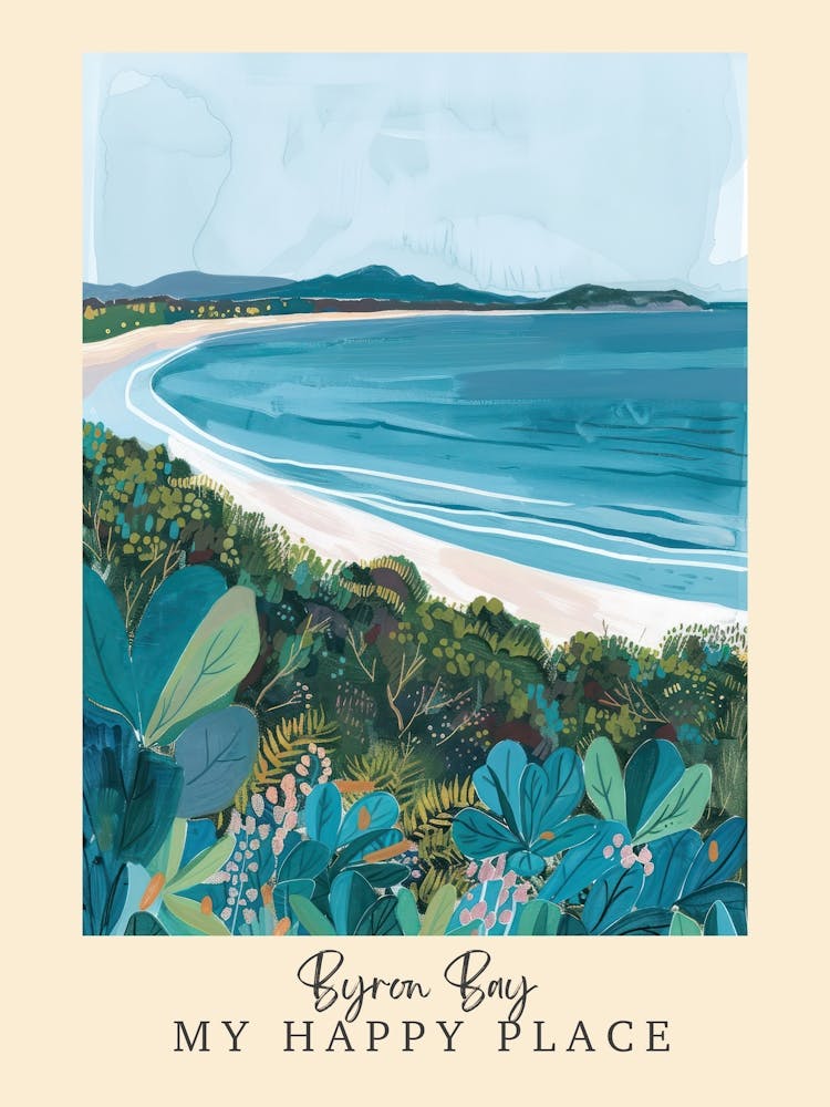 My Happy Place Byron Bay 3 Travel Poster