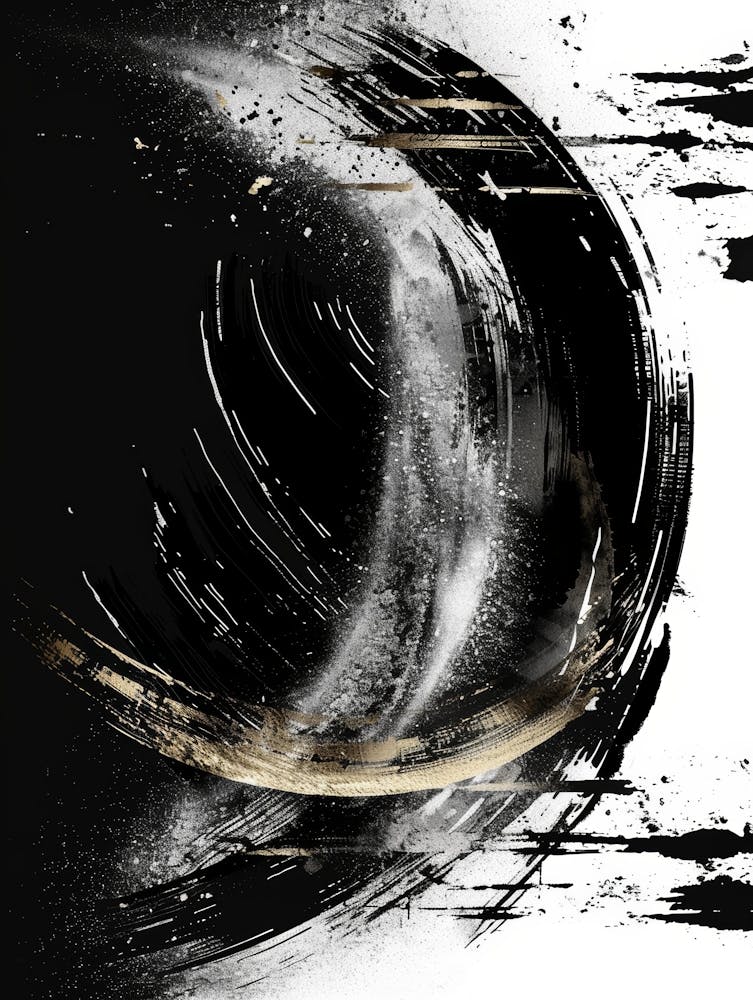 Abstract Black And White Painting 21