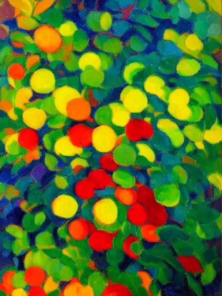 Abiu 2 Fruit Vibrant Matisse Inspired Painting Fruit