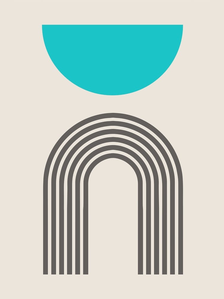 Arches Set Aqua Turquoise Semicircle