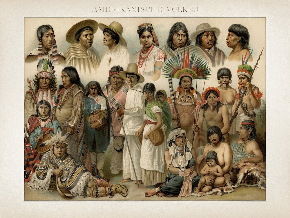 Vintage Brockhaus 4 Völker Amerikanisch