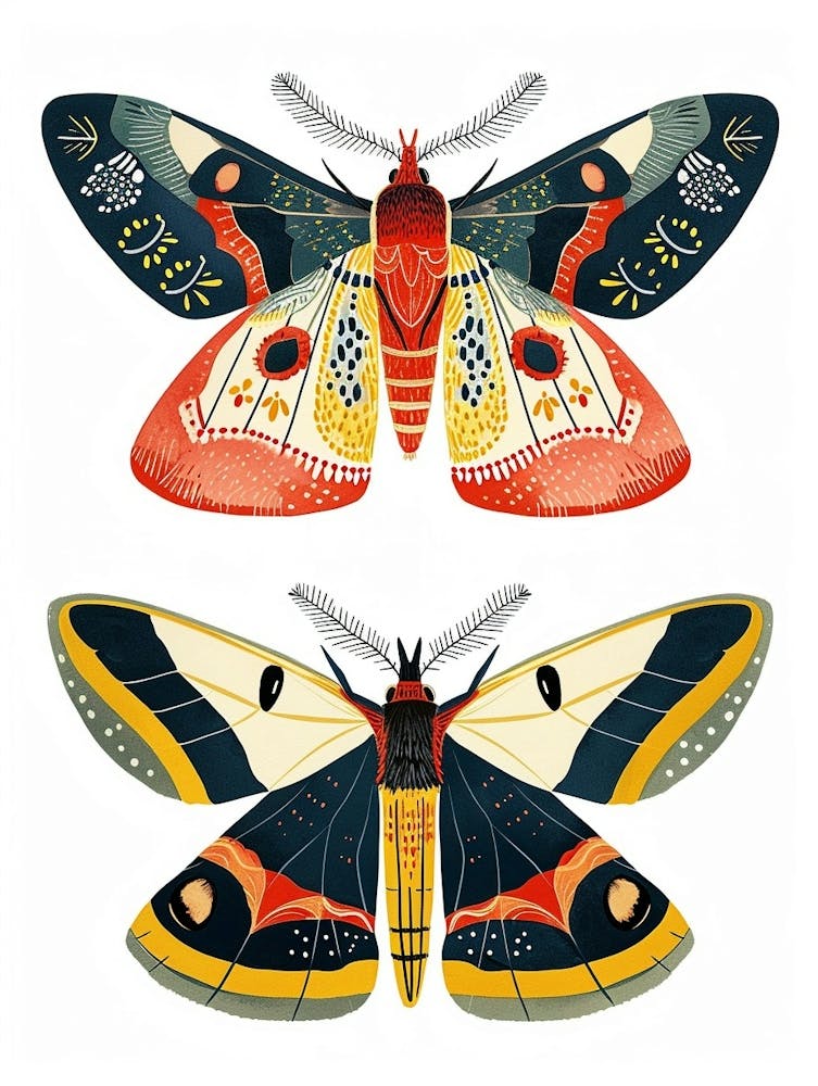 Colourful Insect Illustration Moth 51