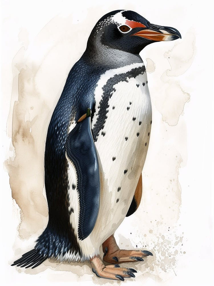 Humboldt Penguin Half Moon Island Watercolour Painting 4